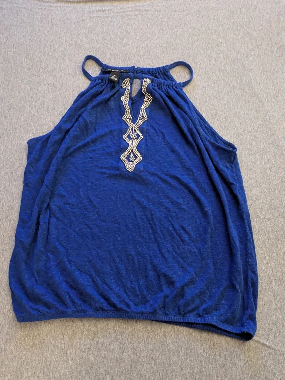 INC International Concepts Royal Blue Beaded Tank.